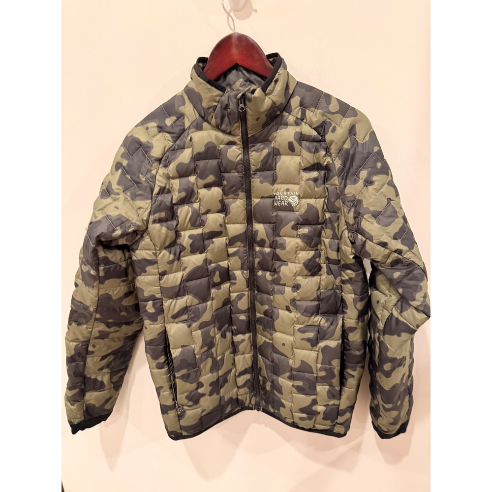 Mountain Hardwear Mens S Quilted‎ Puffer Jacket Camo Insulated Full Zip Outdoor